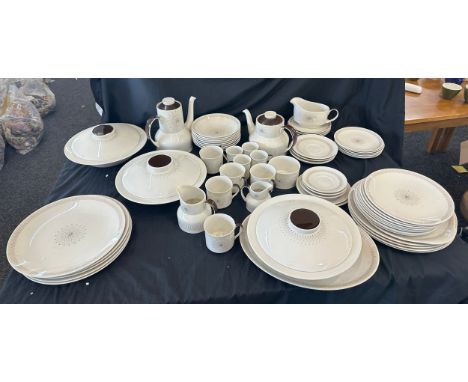 Part dinner coffee tea Royal Doulton Morning star Dinner service to include plates, tureens, saucers, cups etc 