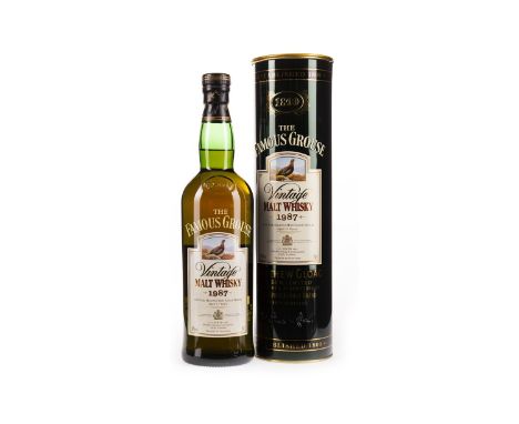 FAMOUS GROUSE 1987 VINTAGE AGED 12 YEARS Blended Malt Scotch Whisky 70cl, 40% volume, in tube.