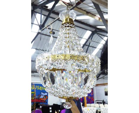 CHANDELIER. of slight proportions, French Empire inspired design, 50cm drop.
