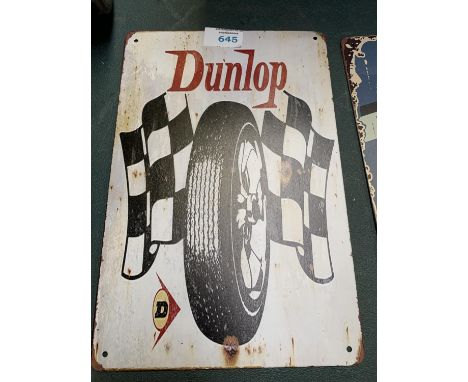 A VINTAGE STYLE 'DUNLOP' METAL SIGN 