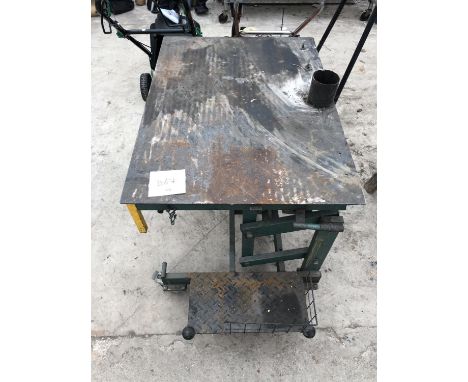 A VINTAGE METAL WORK STATION 