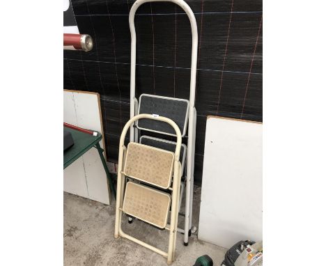 TWO FOLDING STEP LADDERS 