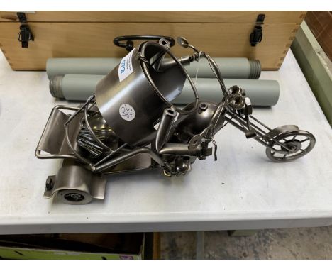 A METAL NUTS AND BOLTS DESIGN MOTORBIKE MODEL 