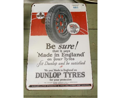 A VINTAGE STYLE METAL 'DUNLOP TYRES' SIGN 