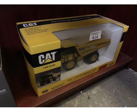 A NORSCOT MODEL CAT 777D DUMPTRUCK 1-50 SCALE REF NO 55104 BOXED AND IN MINT CONDITION 