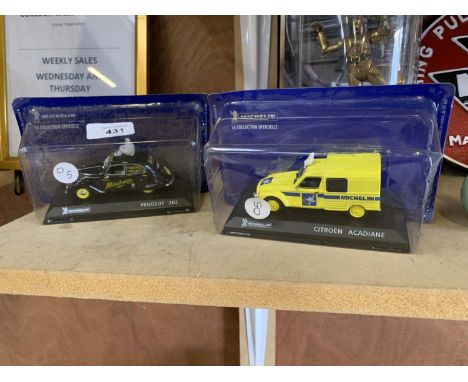 TWO MICHELIN DIE CAST CAR MODELS 