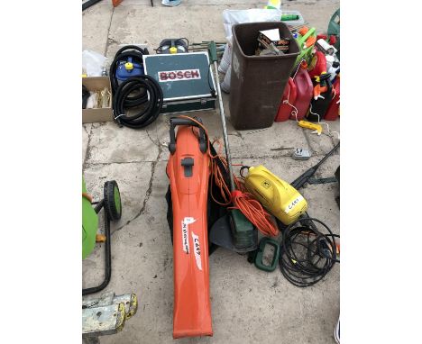 MIXED GARDEN TOOLS - FLYMO LEAF BLOWER, WORKING ORDER ETC 