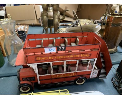 A TIN METAL DOUBLE DECKER BUS MODEL 