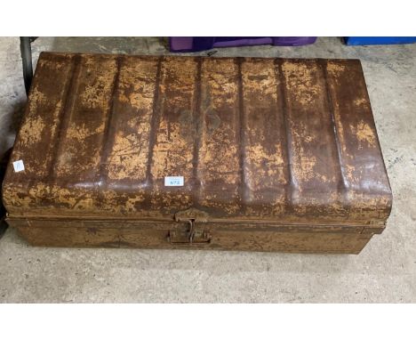 A LARGE VINTAGE STYLE METAL TRUNK 
