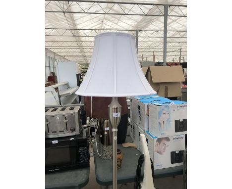 A MODERN BRUSHED CHROME STANDARD LAMP AND A PANASONIC 1900W VACUUM CLEANER IN WORKING ORDER 