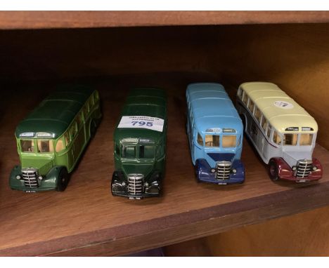 FOUR DIE CAST MODEL BUSES 