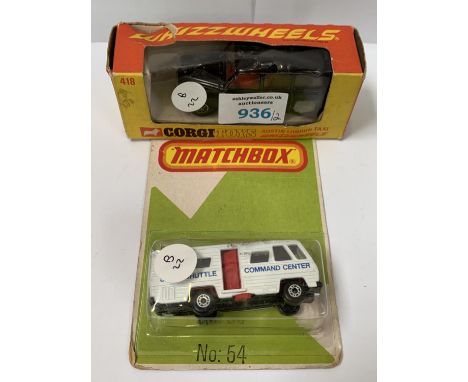 A BOXED CORGI MODEL TAXI CAB AND A MATCHBOX TIN PLATE CAR 