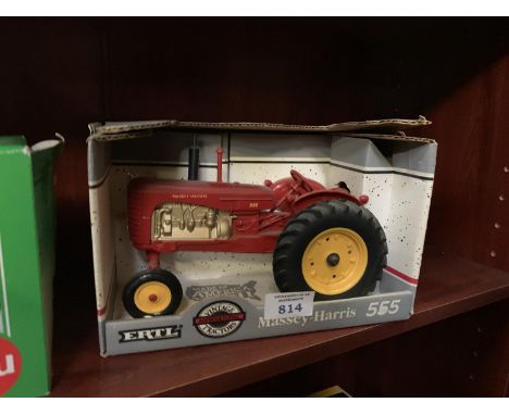 AN ERTL MASSEY HARRIS 555 SPECIAL , REF NO 1105, 1-16 SCALE, BOXED MODEL AND IN MINT CONDITION 