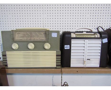 A vintage Vidor radio and a Bakelite cased radio