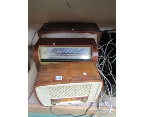 Three vintage wooden cased radios including Unica and Superphone 