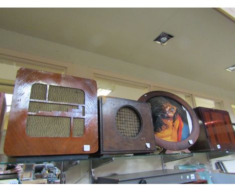 Four vintage wooden speakers 
