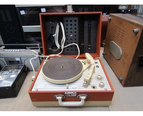 A vintage Pye record maker with detachable speaker/lid