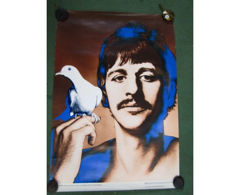 Three Richard Avedon psychedelic portrait Beatles posters (John, George and Ringo) with a 1960s Richard Avedon monotone poste