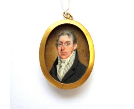 Early 19th century English School, after John Russell, portrait miniature on ivory of a gentleman, a member of the Kelso fami