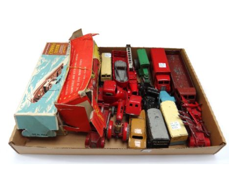 A Dinky Supertoys no.561 Blaw Knox bulldozer, and a Dinky Supertoys no.571 Coles mobile crane, both boxed, together with a Fo