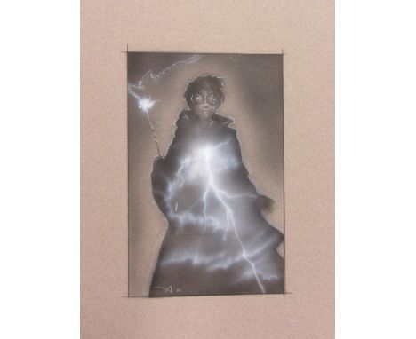 John Alvin (1948-2008), Harry Potter: Storm Within, pencil and mixed media, signed with initials and dated '01, 18cm x 11.5cm