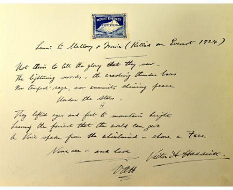 The DOWNS SCHOOL (Seaford, East Sussex)  - Visitors Book (Nov. 1929 - Dec 1942),  gilt-ruled & lettered cloth (with hand embr