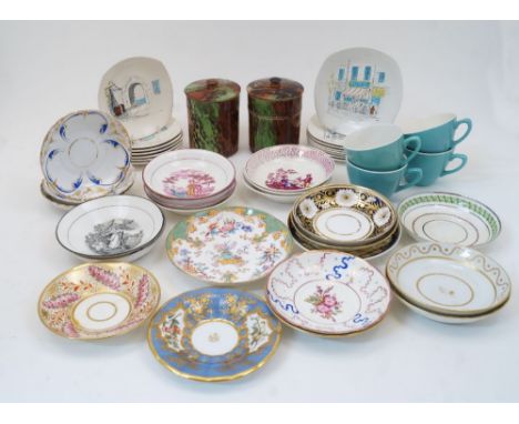 A quantity of British porcelain plates and saucers, 19th / 20th centuries, various factories including: Derby, Minton, New Ha