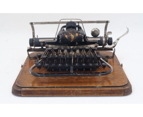 A Blickensderfer no. 7 typewriter, early 20th century, with plaque stating BLICKENSDERFER - NEWCASTLE-on-TYNE - MADE IN USA -