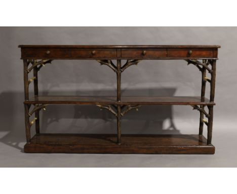 Theodore Alexander, a 'Forest Reminiscences' three tier console table, from the Castle Bromwich collection, with four frieze 