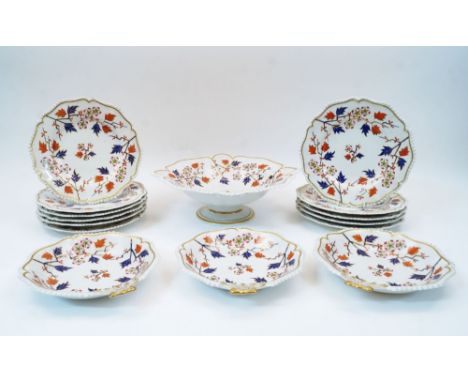 A quantity of porcelain by Flight, Barr & Barr, Worcester, first half 19th century, decorated in the Imari palette with bloss