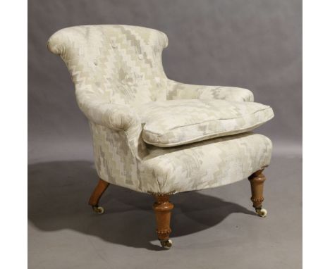 Property from the estate of the late David Cornwell, best-known as the author John Le CarréA Victorian walnut framed armchair