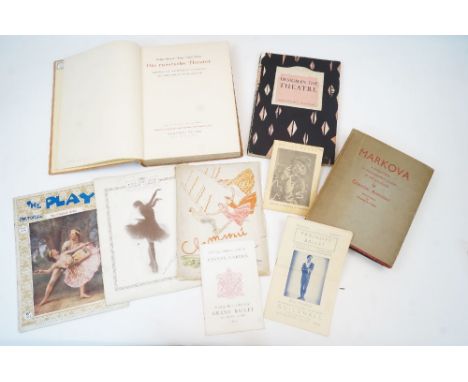 A collection of ballet and theatre books, pamphlets and programmes, 20th century, to include: Design in the Theatre, ed. Geof