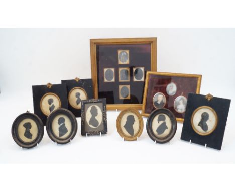 A group of portrait silhouettes, miniatures on ivory and photographic plates depicting the Paul family, early-late 19th centu