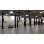 (1) VBM Model 31000 (7,000#) 2-Post Surface Lift s/n 314168 (1 x Your Bid)