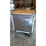 Stainless Steel / Wood Top "Coffee" Cabinet (1 x Your Bid)