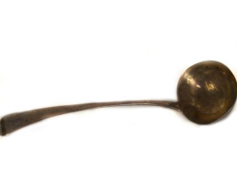 A George III silver Old English pattern soup ladle, with plain handle, London 1817, makers mark WE, possibly William Esterbro
