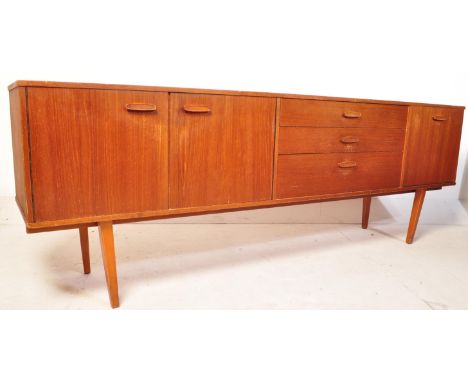 Avalon - British Modern Design - A retro vintage mid 20th century teak wood sideboard having having a double door cabinet to 