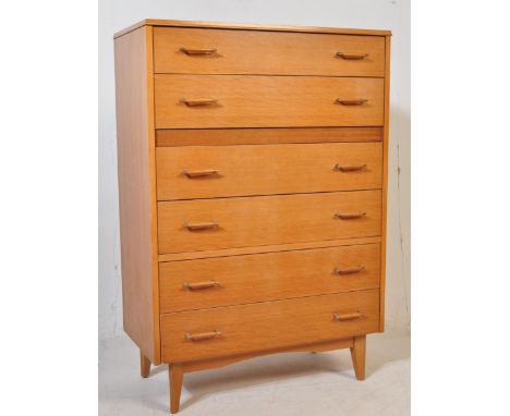 Lebus Link Furniture - British designer - A retro vintage mid 20th Century circa 1960's large chest of drawers having rectang