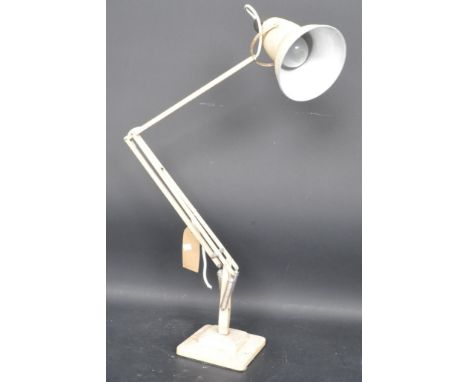 A retro vintage mid 20th century circa. 1930's Herbert Terry Anglepoise Model 1227 desk lamp in a cream colourway with conica