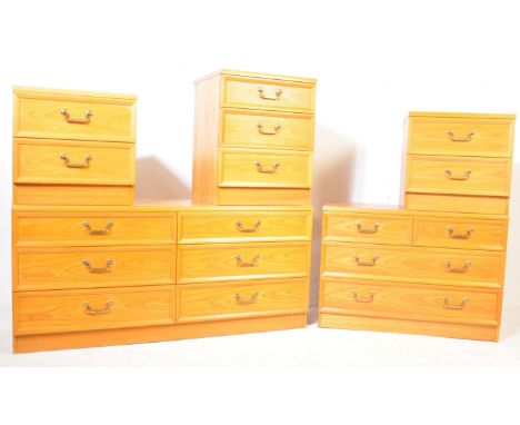 G-Plan - A vintage retro mid 20th century G Plan bedroom suite. The bedroom suite to include two chest of drawers and a set o
