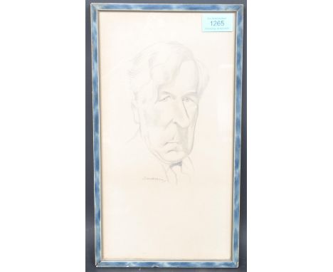 Mark Severin (1906-1987) A signed pencil portrait sketch by Belgium erotic illustrator and print maker, Mark Fernand Severin.