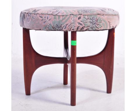 Victor B. Wilkins - G-Plan - Fresco - A 1960's retro vintage dressing table / vanity stool comprising of a teak wood cross se