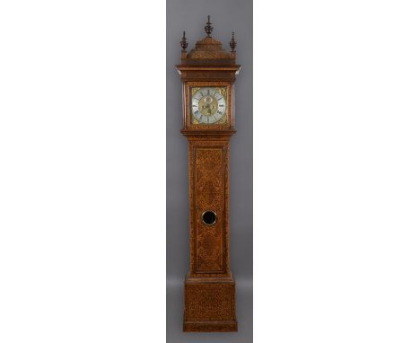 AN EARLY 18TH CENTURY 'SEAWEED' MARQUETRY LONGCASE CLOCK BY JONATHAN MITCHELL. The brass dial with silvered chapter ring sign