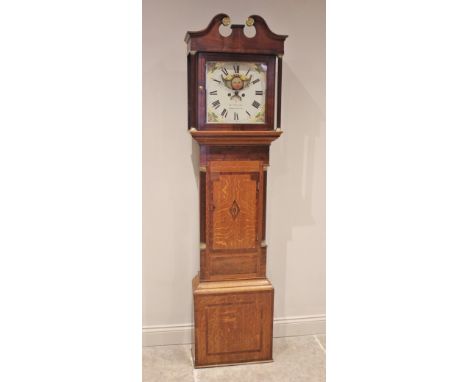 An oak and mahogany cross banded eight day longcase clock by Thomas William Hay, Shrewsbury, second quarter 19th century, the