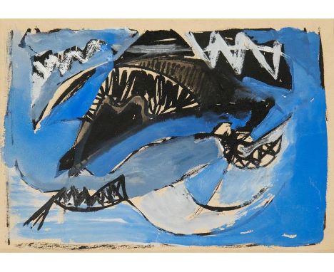 Corneille (1922-2010), Untitled, gouache and ink on paper, verso with a sketch of a reclining nude, 20x28,5 cmExecuted circa 