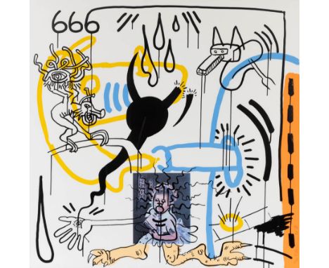 Keith Haring (1958-1990), Plate 8 from 'Apocalypse', signed, dated, and numbered in pencil '90/90 K. Haring '88' (lower right