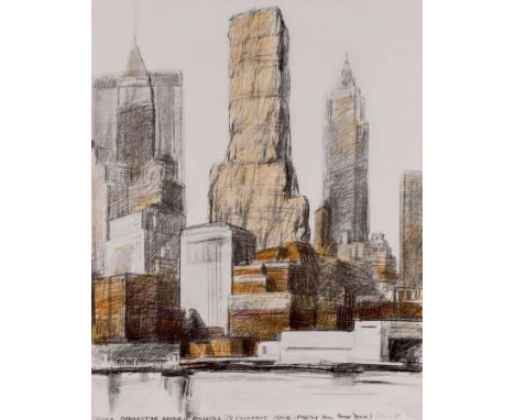 Christo (1935-2020), Lower Manhattan Packed Building, 20 Exchange Place, Project for New York, signed and numbered in pencil 