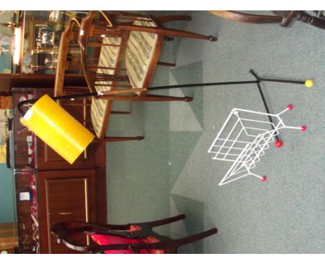 Retro standard lamp together with a conforming magazine rack (lamp requires wiring and minor TLC)