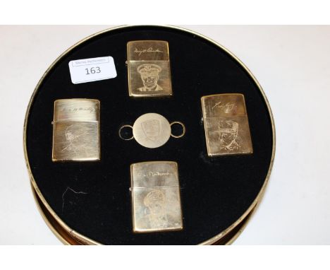 A Four Zippo D-Day landing limited edition Zippo lighter set 1944-1994. Allied heroes collectors addition. (Unused) 