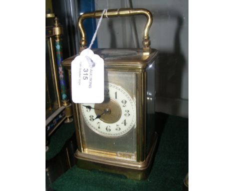 An antique repeater carriage clock - 13cms high